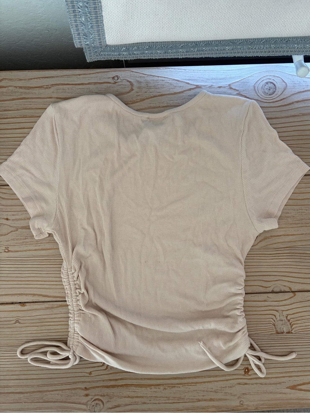 Princess Polly Beige Ribbed Top - Picture 3 of 4